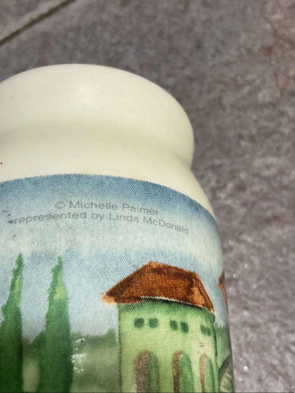 Hand-Painted Ceramic Salt and Pepper Shakers - Cream and Green
